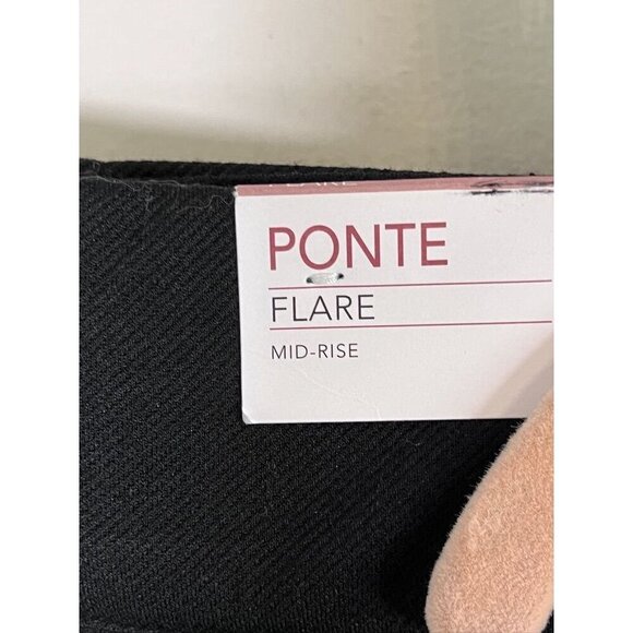 Lane Bryant Ponte Pant 24 Black Career Neutral Staple Minimalist Flare Retro 80s - Picture 8 of 11
